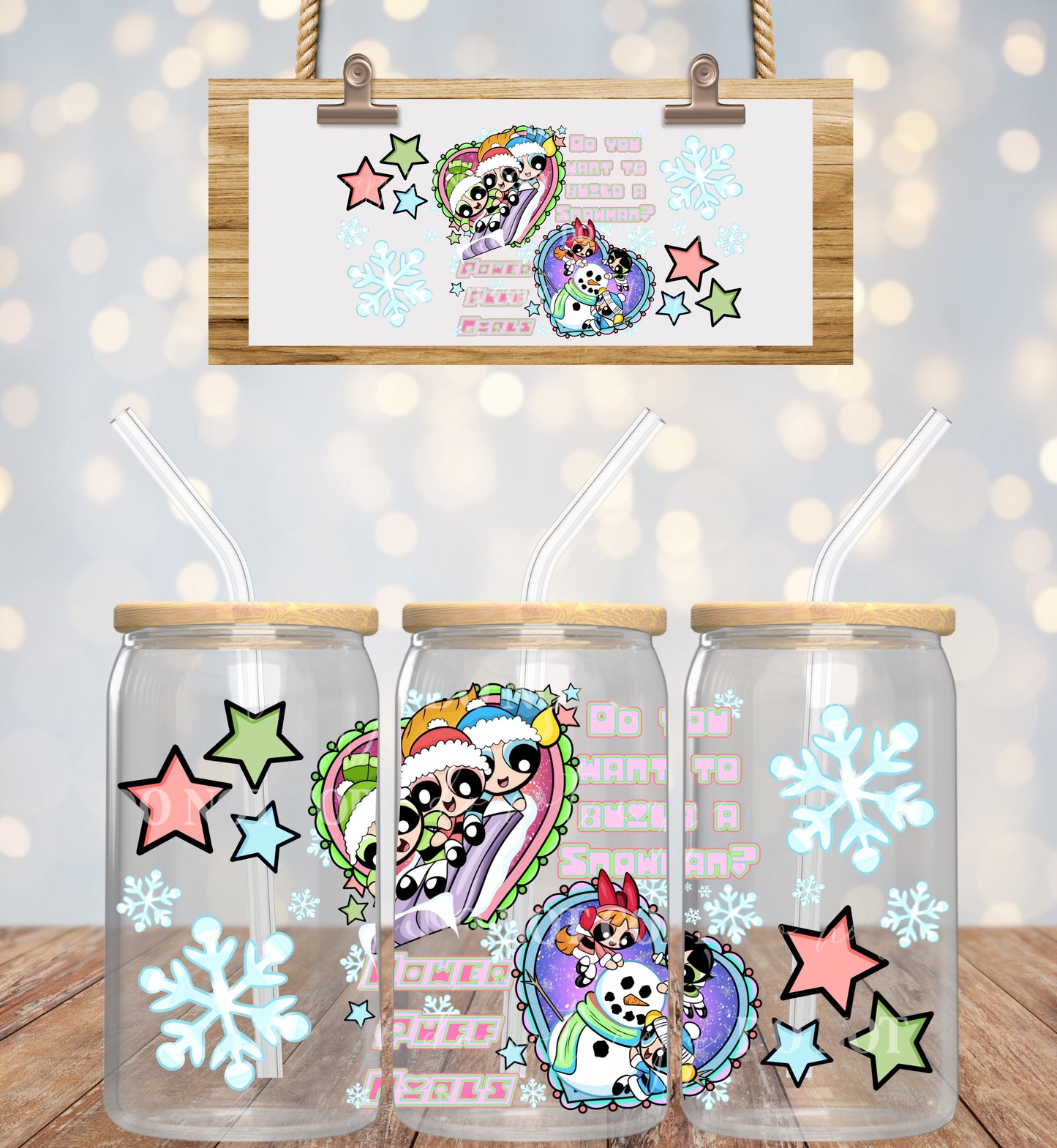 Power Puff Christmas 16oz UVDTF wrap