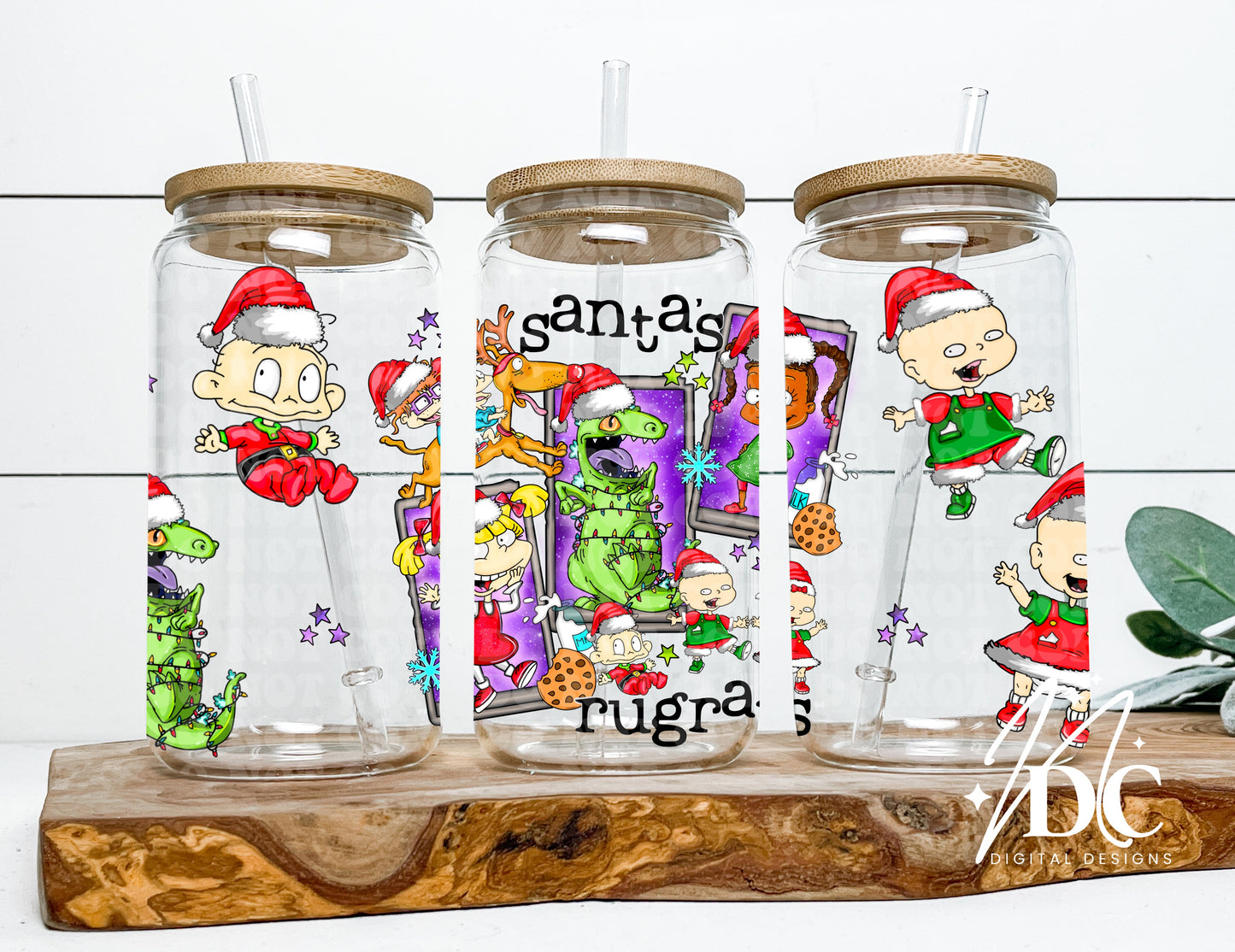 Santa's Rugrats 16oz UVDTF wrap