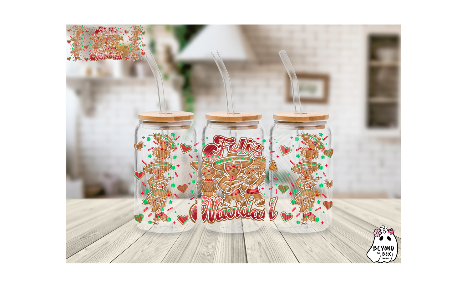 Feliz Navidad Cookies 16oz UVDTF wrap