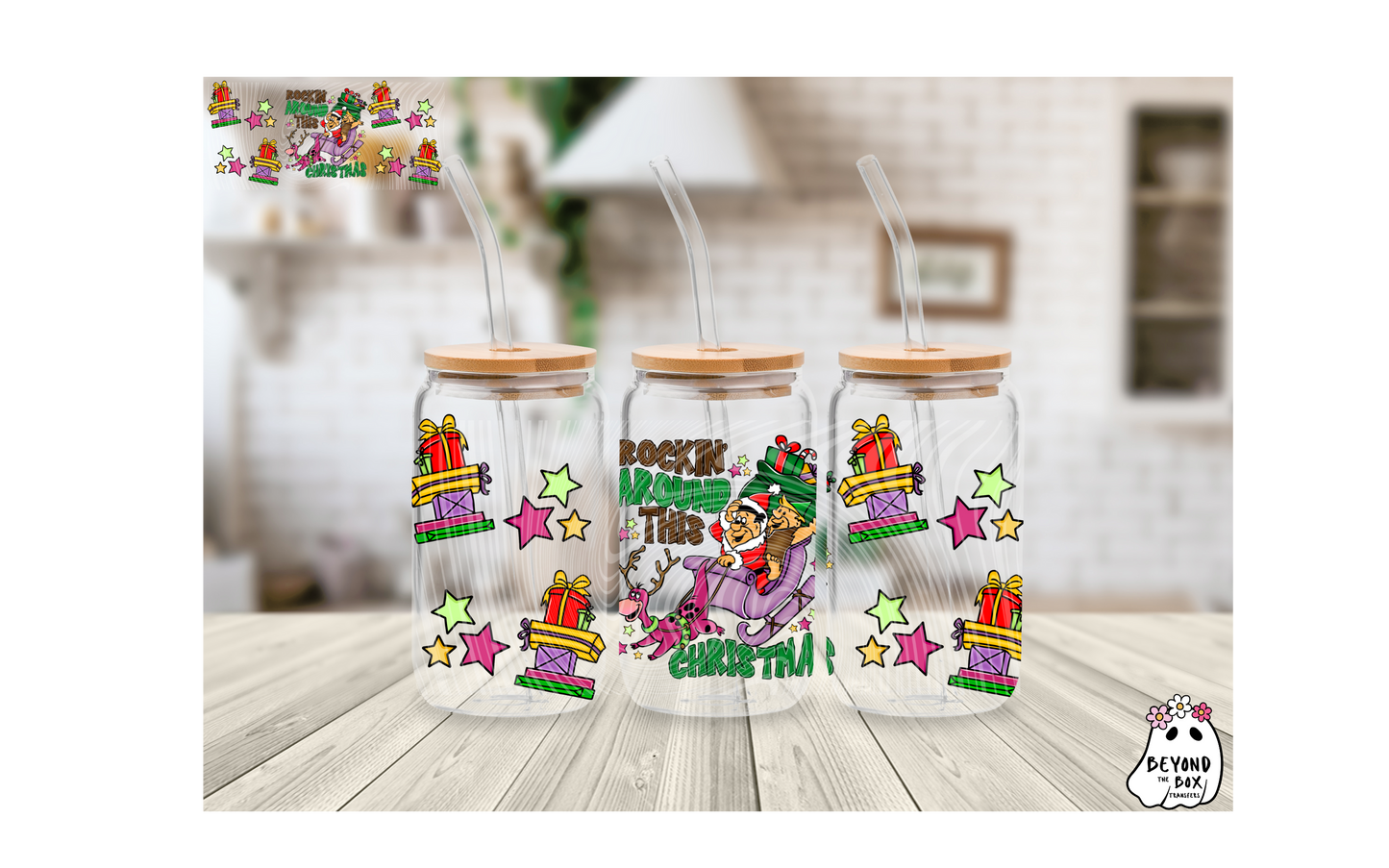 Yaba Daba Doo Christmas 16oz UVDTF wrap