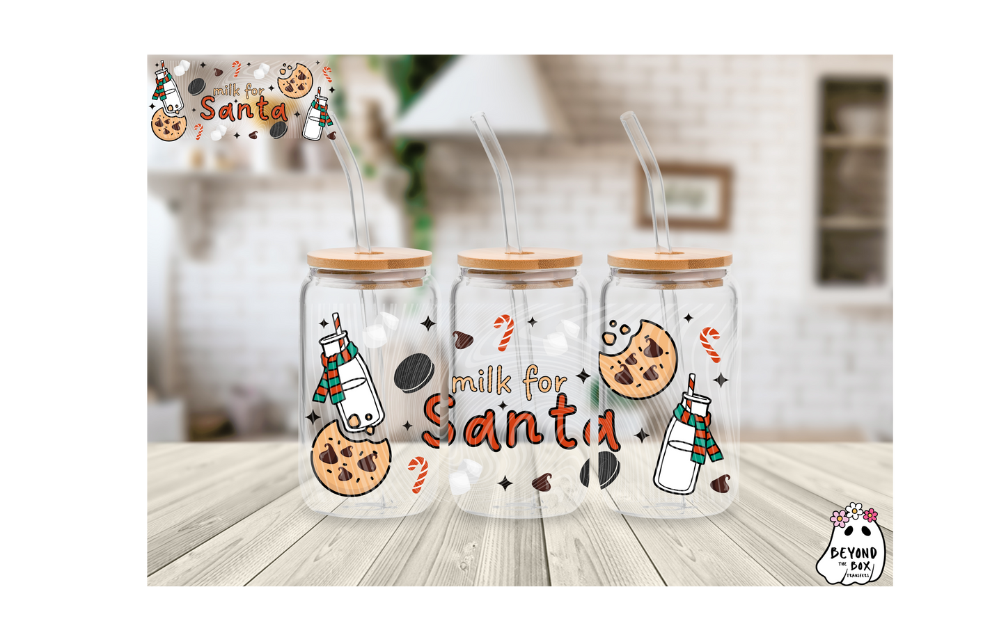Milk For Santa 16oz UVDTF Wrap