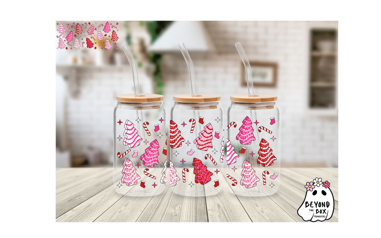 Pink Tree Cakes 16oz UVDTF Wrap