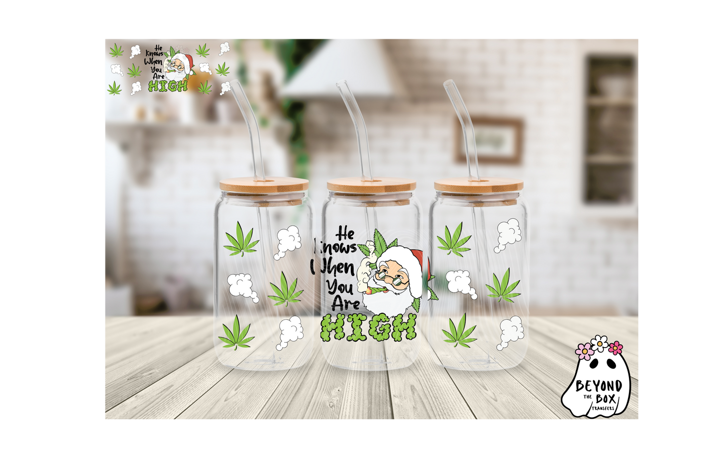 420 Christmas 16oz UVDTF wrap