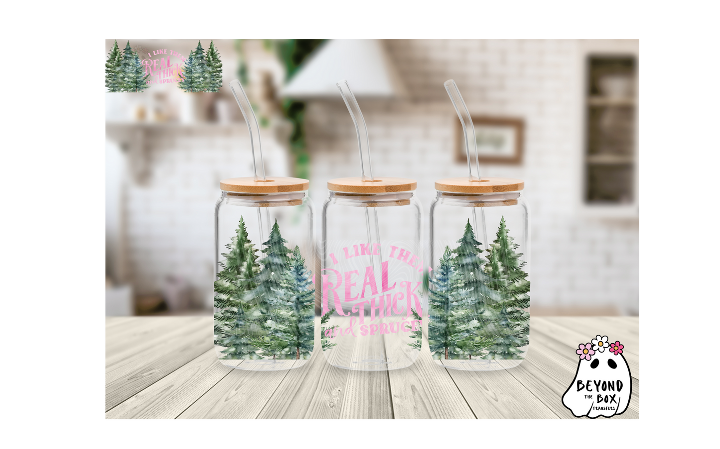 Pink Christmas 16oz UVDTF Wrap