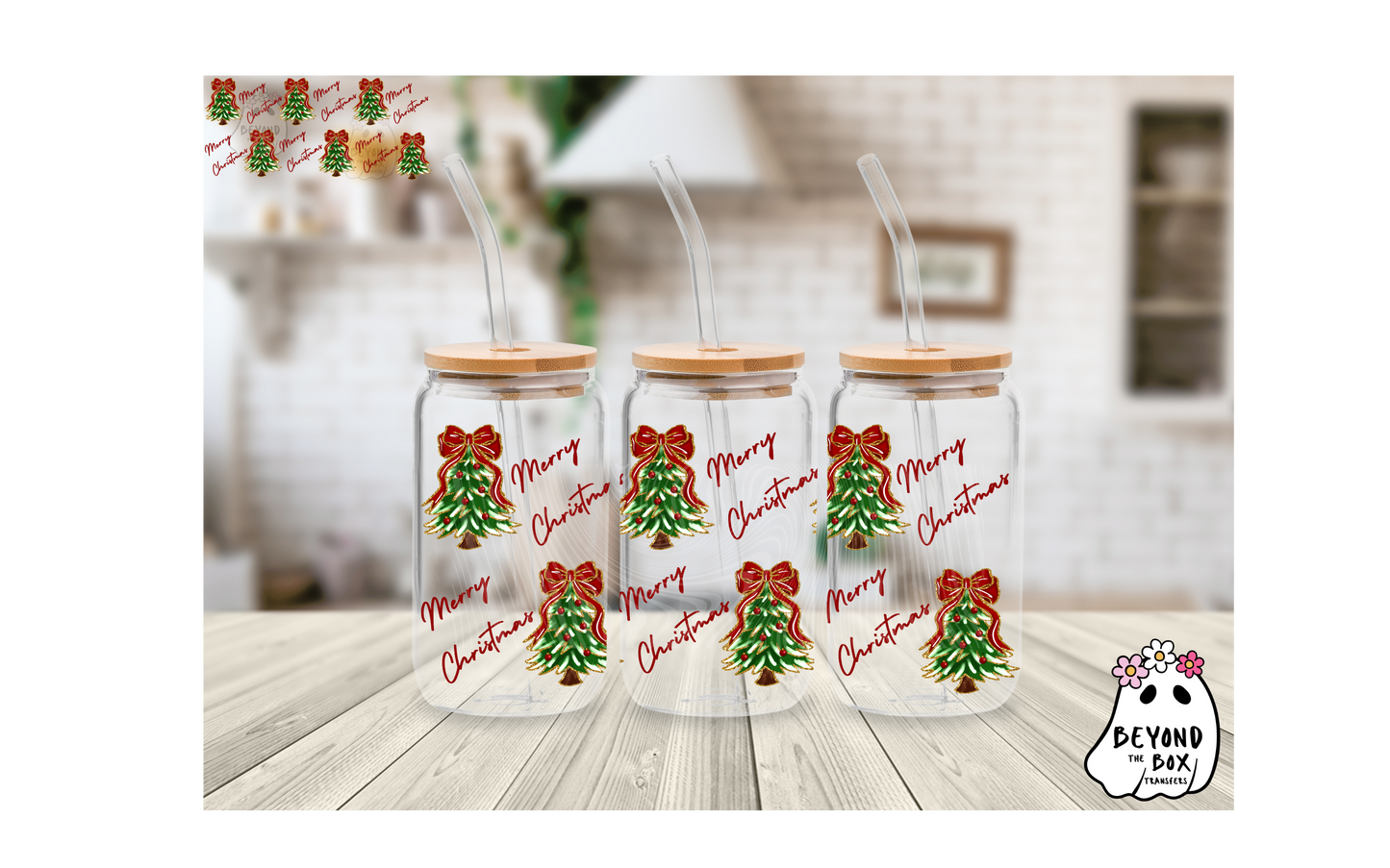 Coquette Christmas 16oz UVDTF Wrap