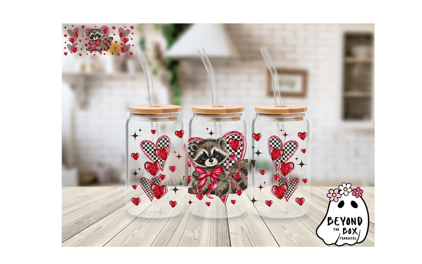 Cute Trash Panda 16oz UVDTF wrap