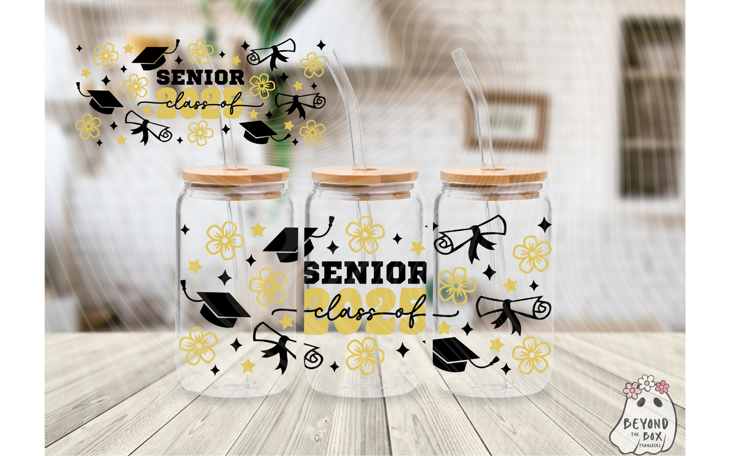 Senior 2025 Gold & Black 16oz UVDTF Wrap