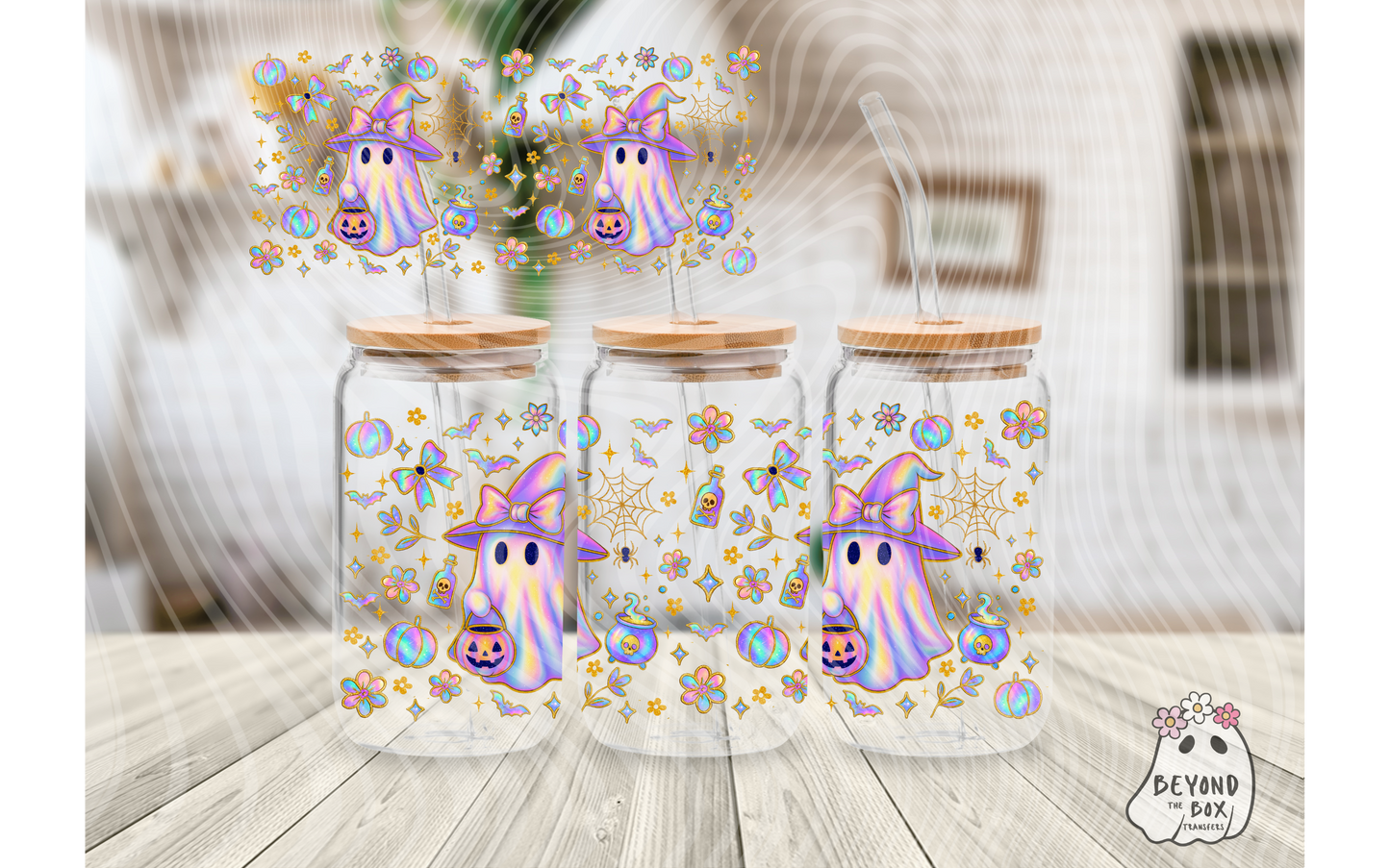 Iridescent Ghost 16oz UVDTF wrap