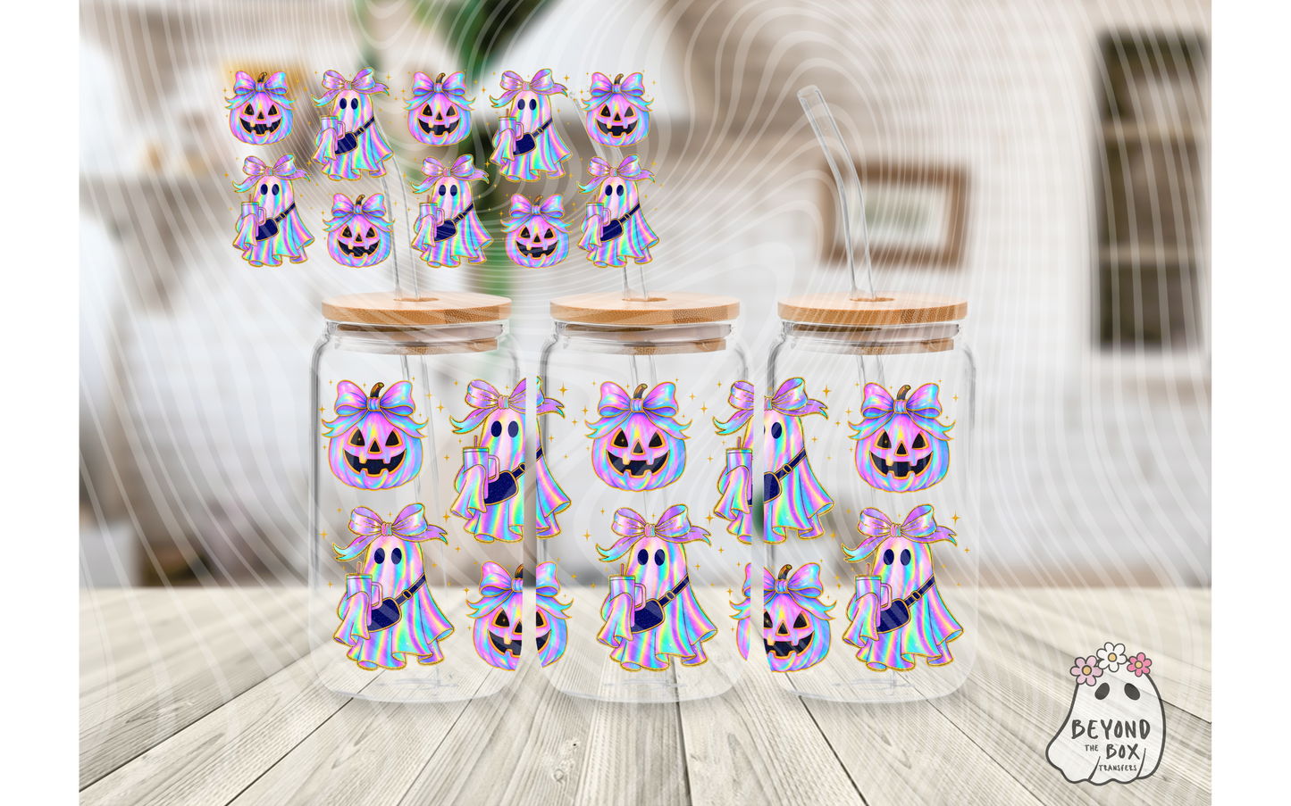 Iridescent Ghost 16oz UVDTF wrap