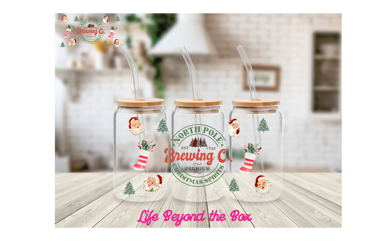 Santa Brewing 16oz UVDTF wrap