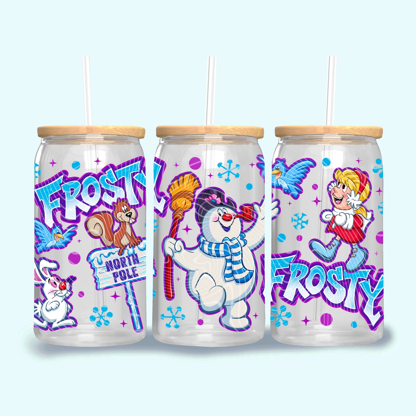 Snowman Christmas 16oz UVDTF wrap