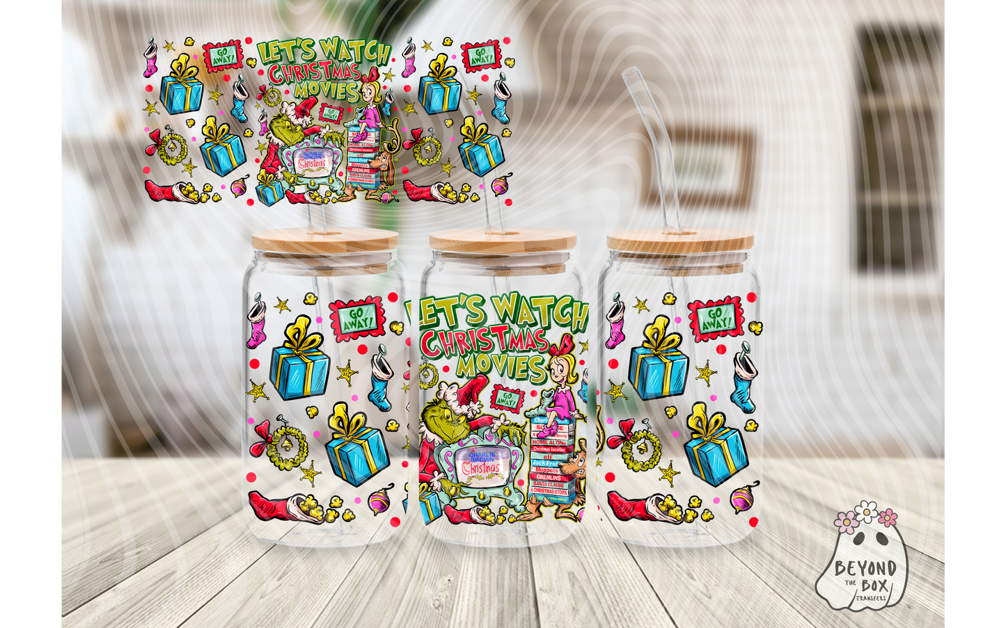 Let's Watch Christmas Movies 16oz UVDTF Wrap