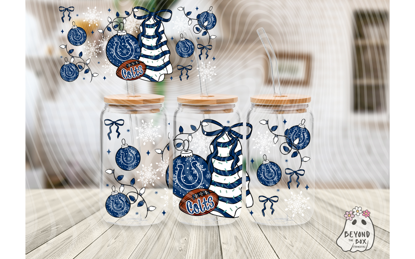 Christmas Cake Football 16oz UVDTF wrap