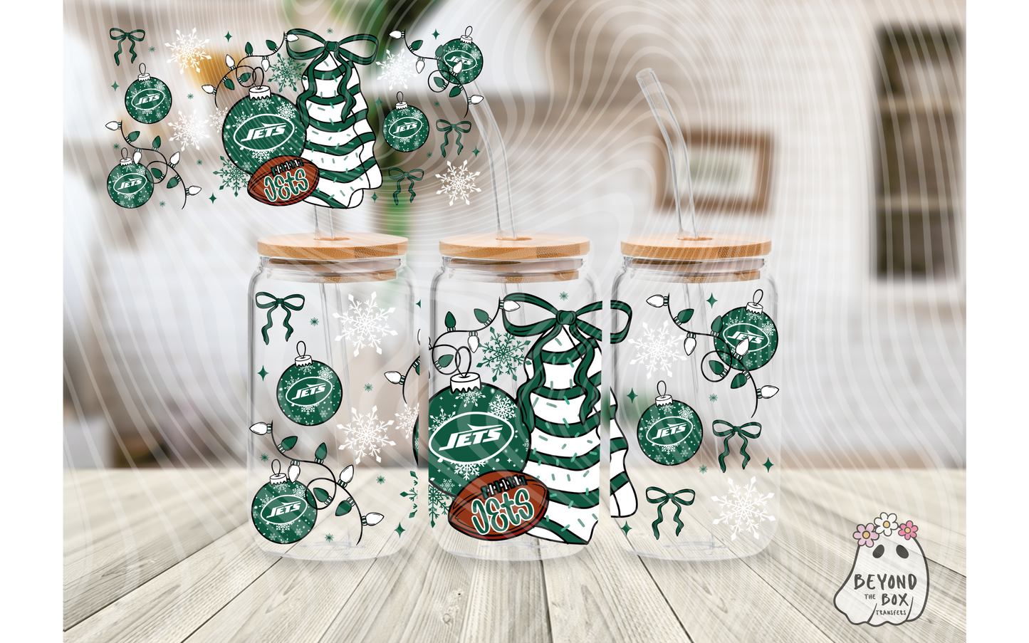 Christmas Cake Football 16oz UVDTF wrap