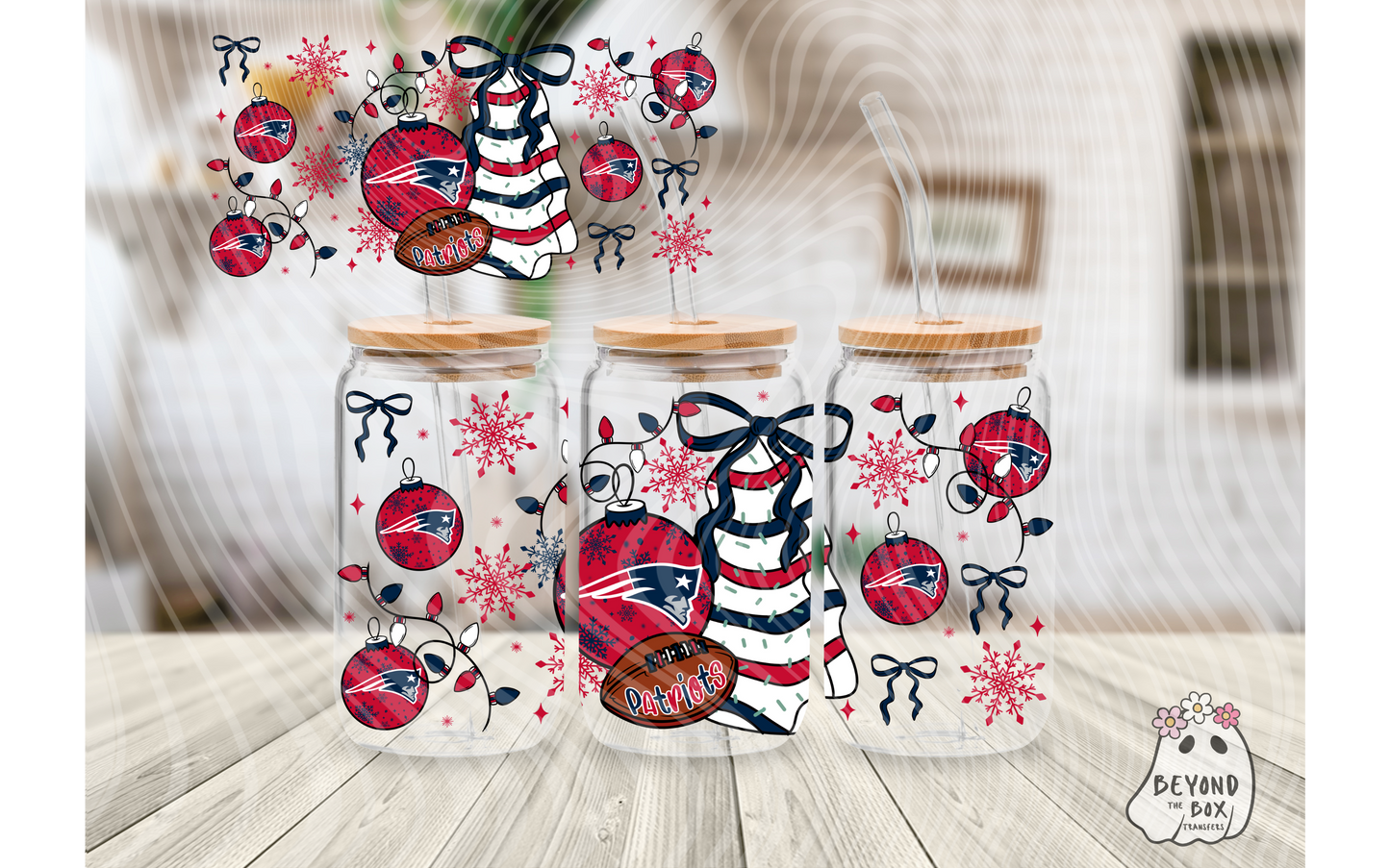 Christmas Cake Football 16oz UVDTF wrap