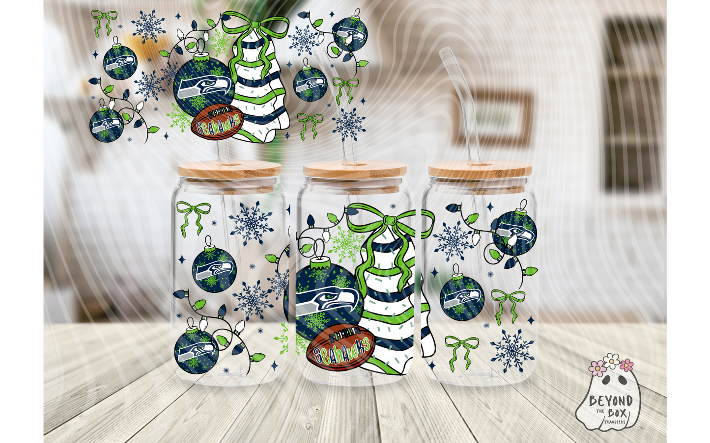 Christmas Cake Football 16oz UVDTF wrap