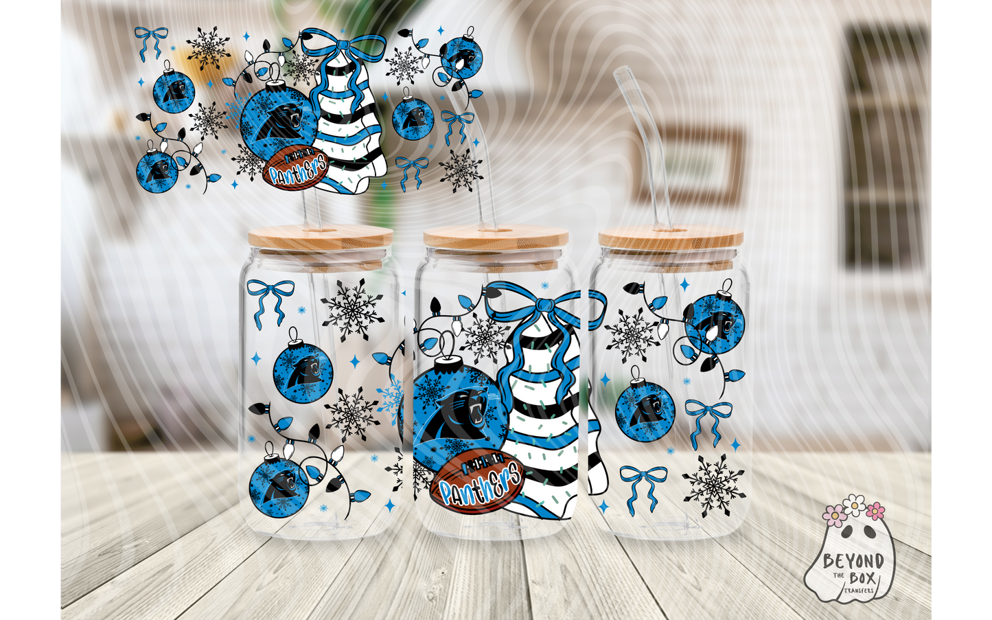 Christmas Cake Football 16oz UVDTF wrap