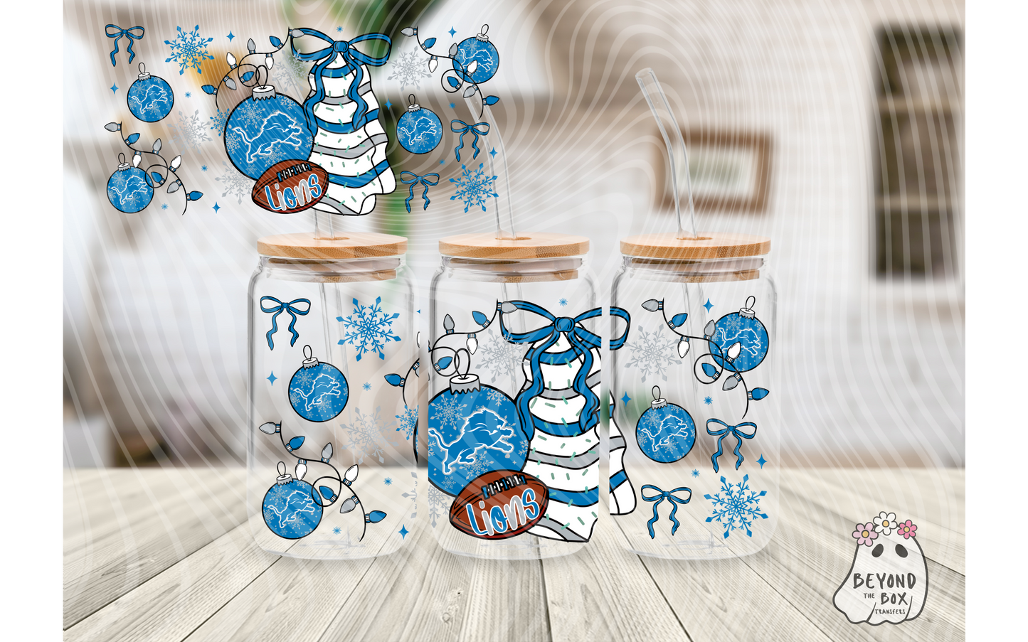 Christmas Cake Football 16oz UVDTF wrap