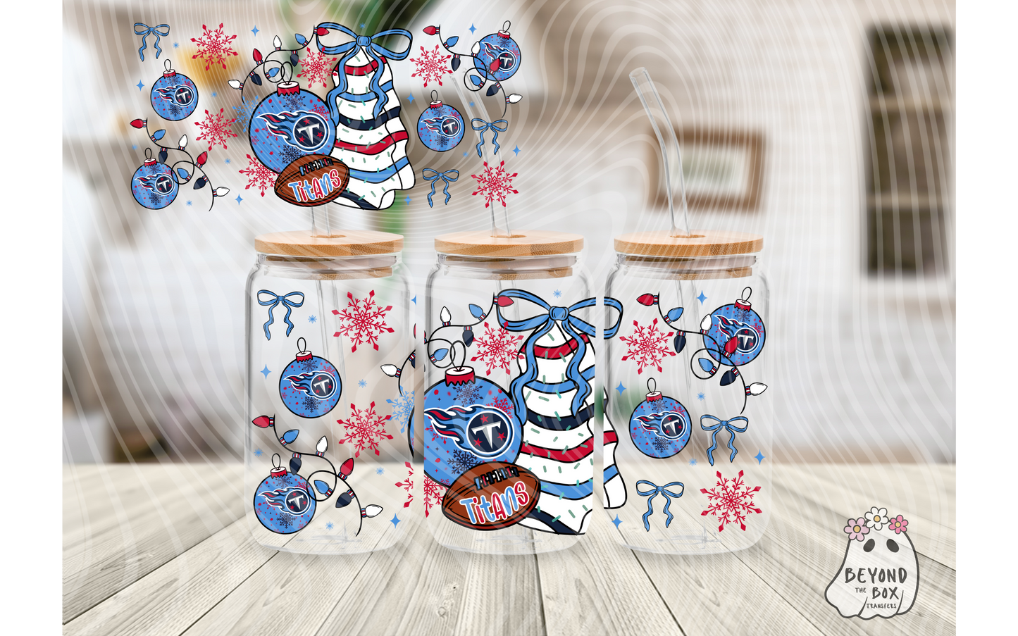 Christmas Cake Football 16oz UVDTF wrap