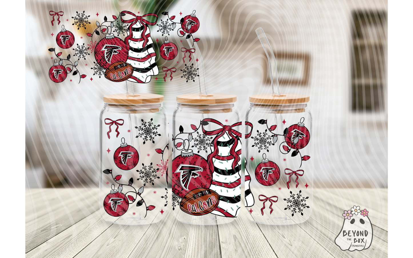 Christmas Cake Football 16oz UVDTF wrap