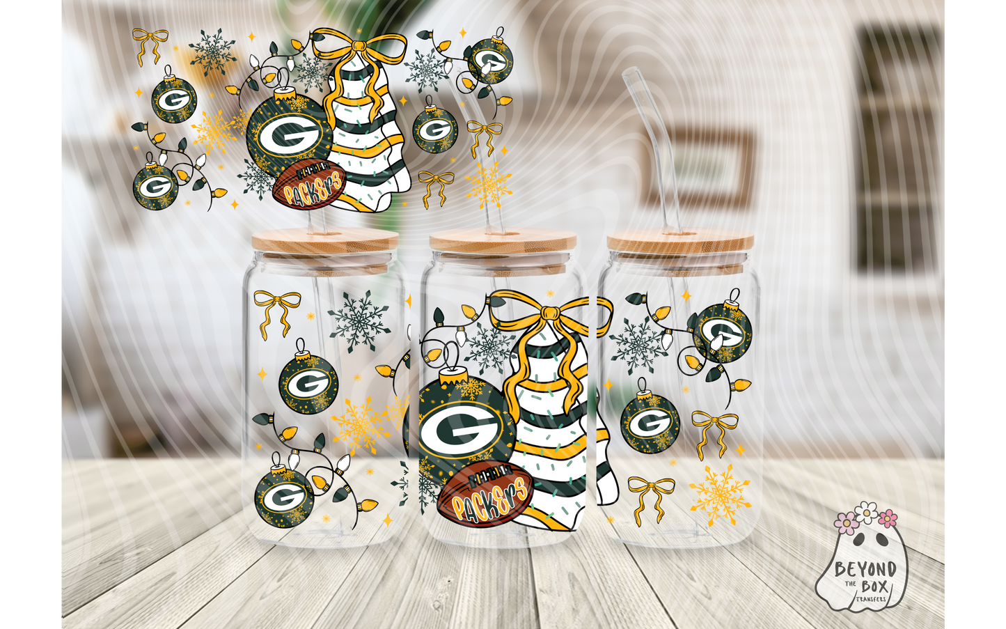Christmas Cake Football 16oz UVDTF wrap