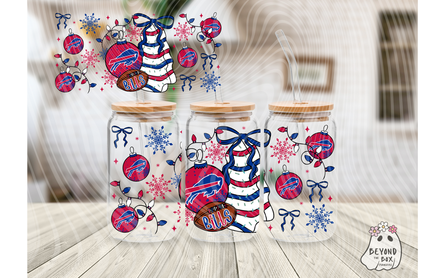 Christmas Cake Football 16oz UVDTF wrap