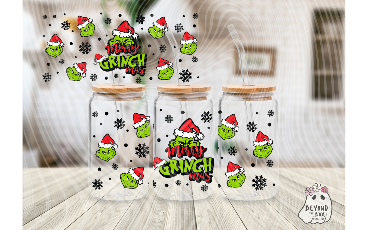 Mean One Christmas 16oz UVDTF Wrap