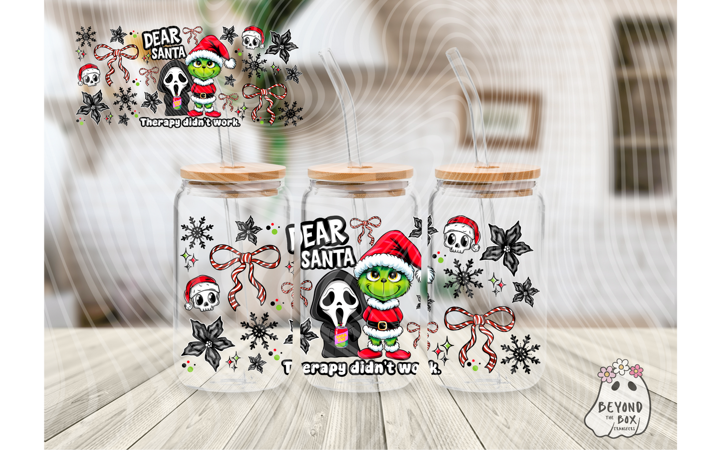 Mean One Christmas 16oz UVDTF Wrap