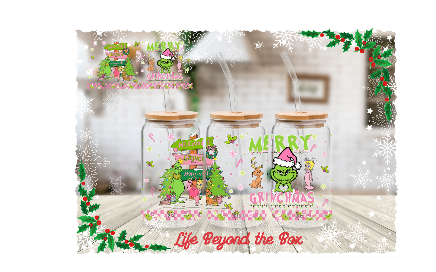 Pink Christmas 16oz UVDTF Wrap