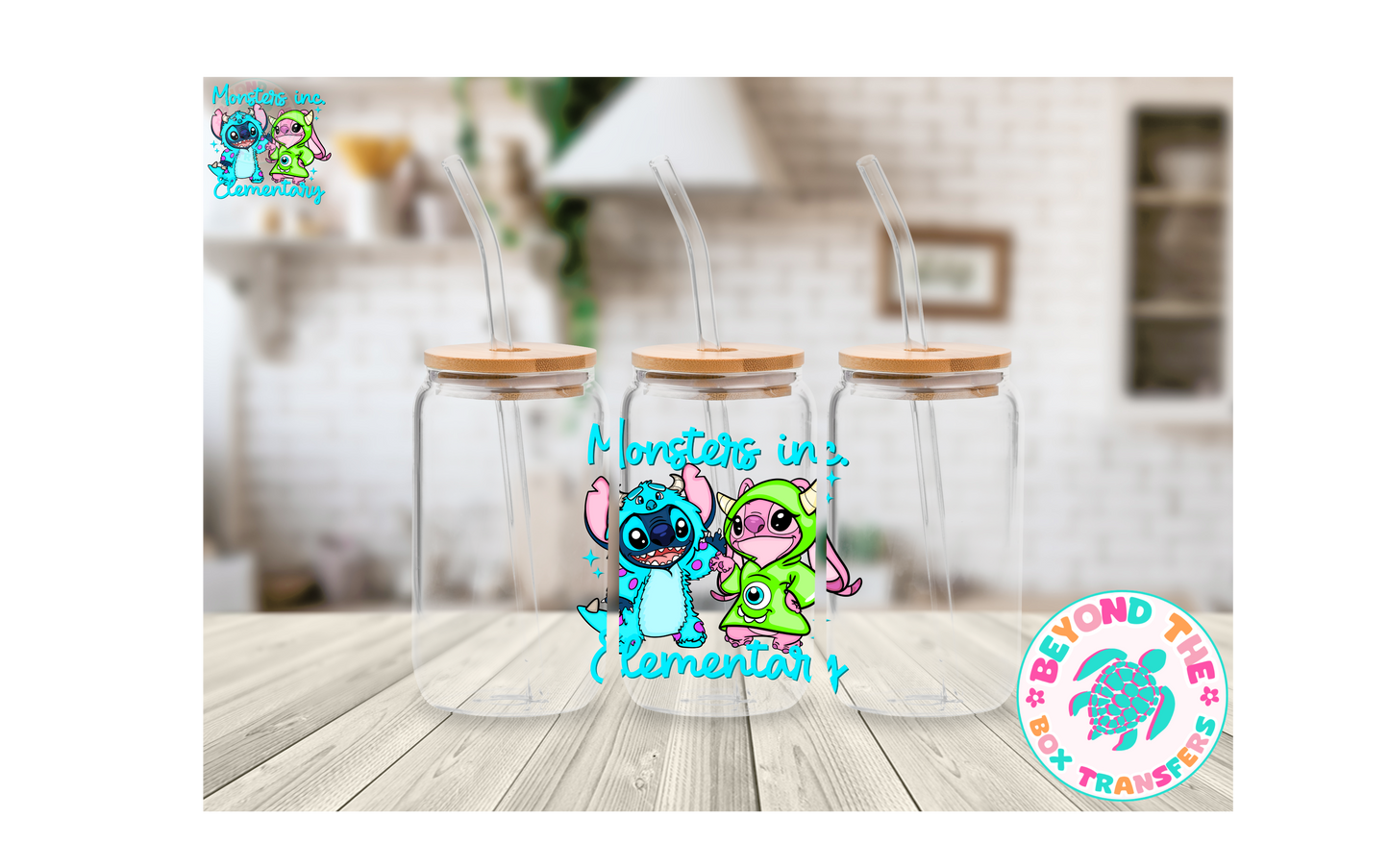 Monster Elementary UVDTF Decal