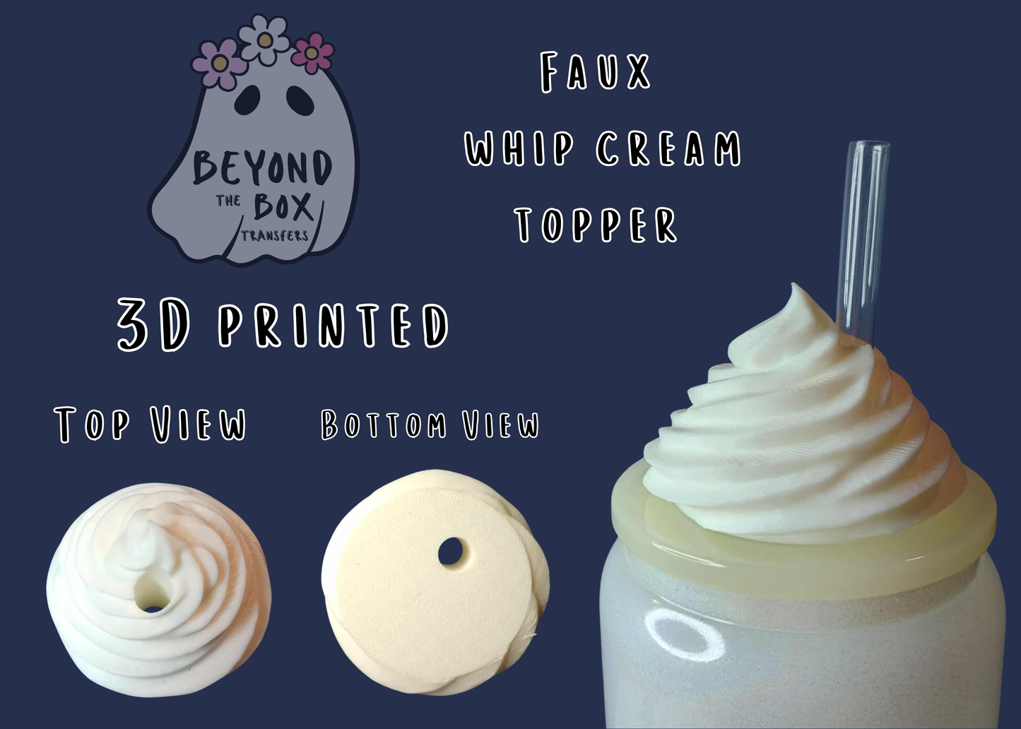 3D printed Whip Cream Straw/Lid Topper