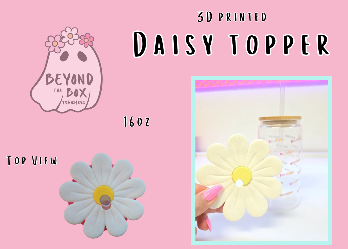 3D printed Daisy Lid Topper