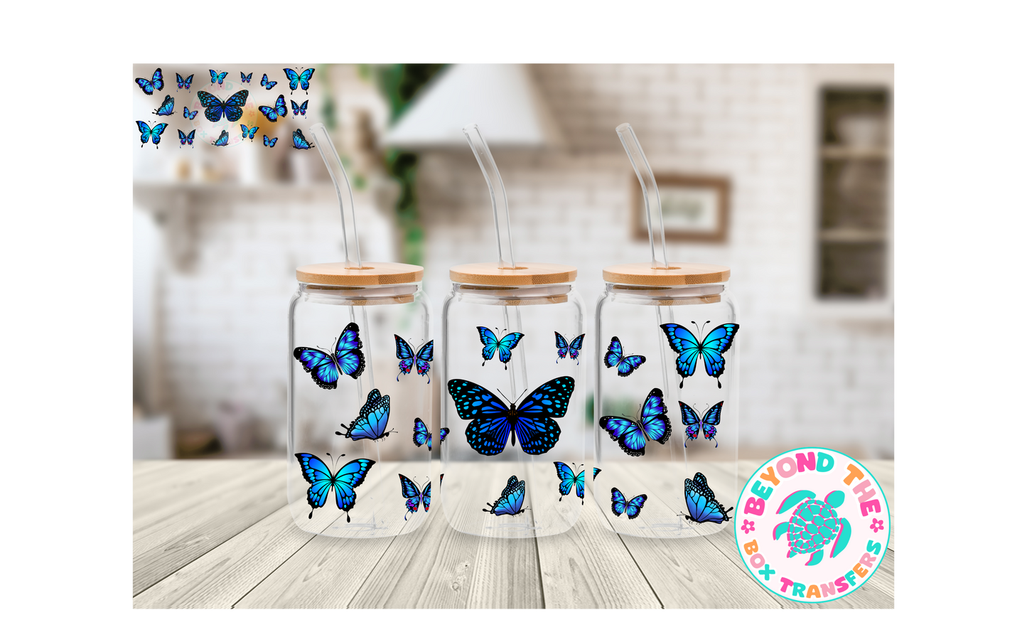 Butterflies 16oz UVDTF wrap