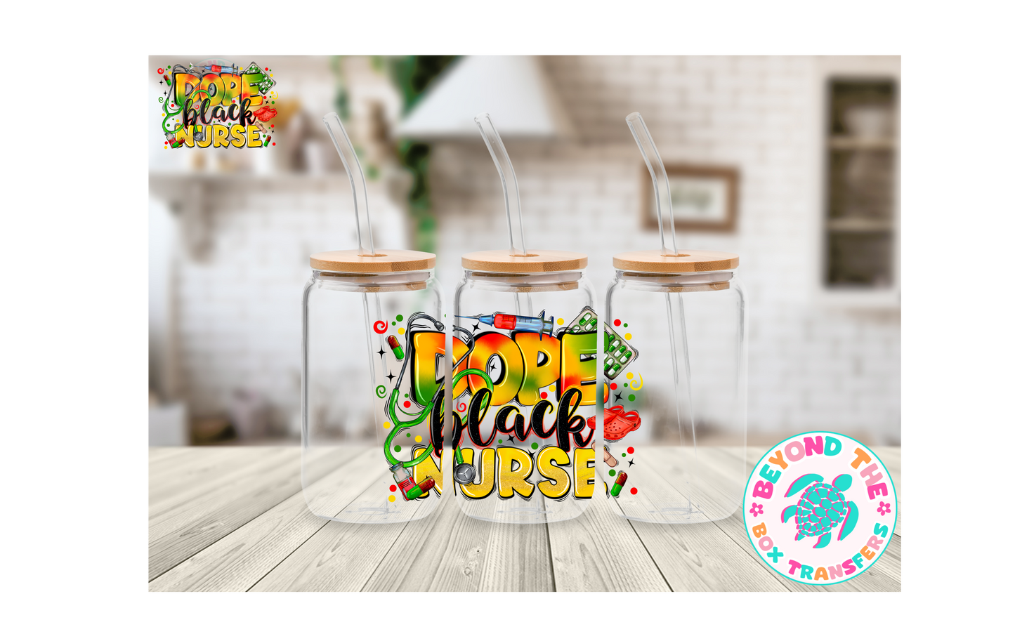 Dope Black Nurse wrap 16oz UVDTF Wrap/ Decal