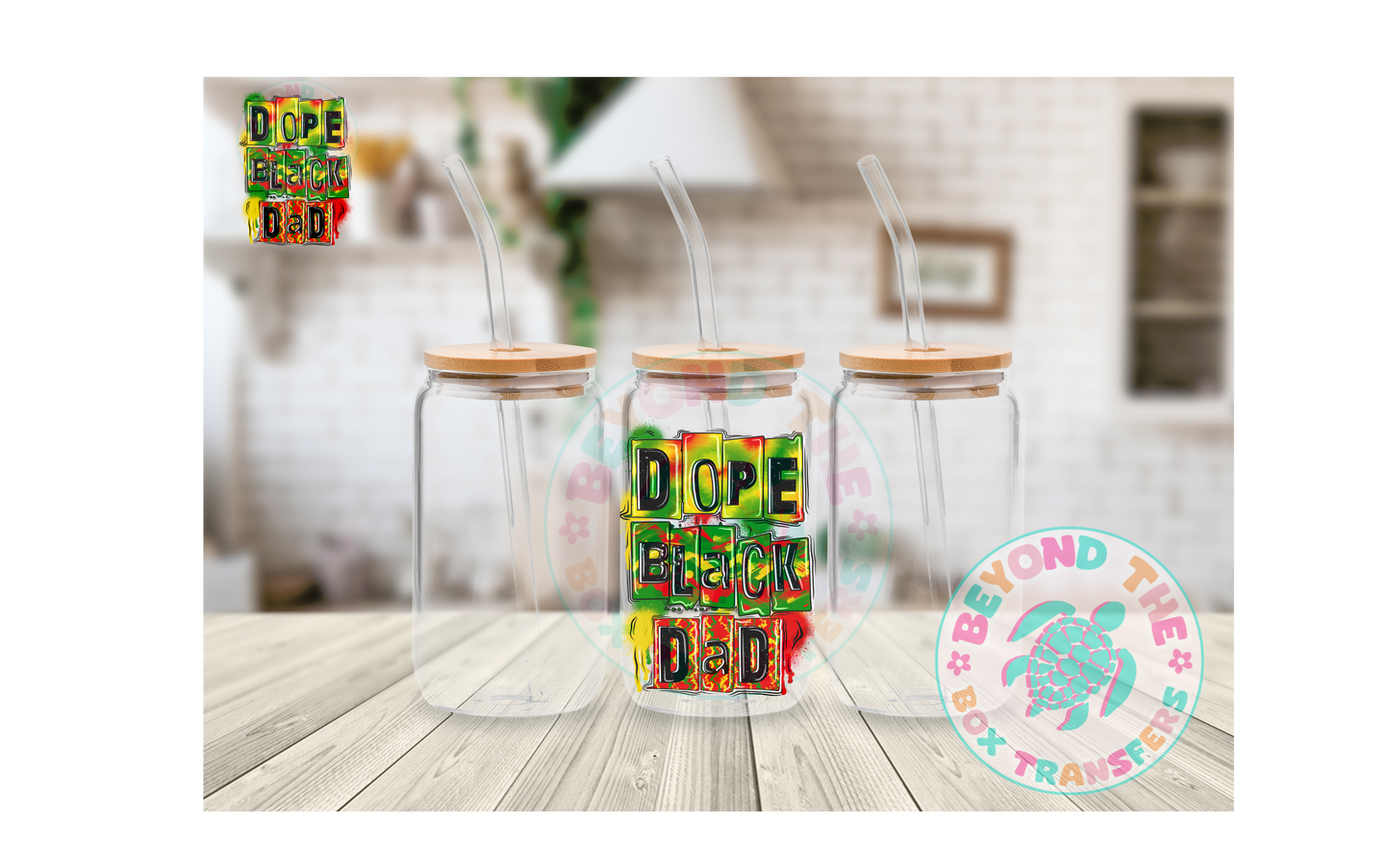 Dope Black Dad UVDTF Decal