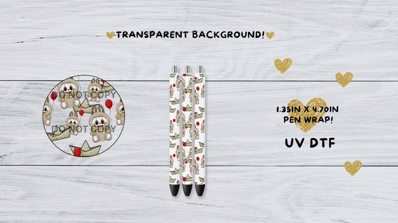 Georgie Bubu labubu UVDTF pen wrap