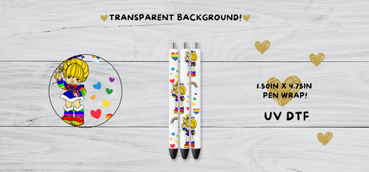 Rainbow brite UVDTF pen wrap