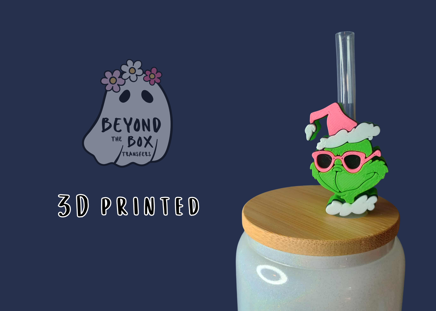 3D printed Straw Topper Pink Mean One