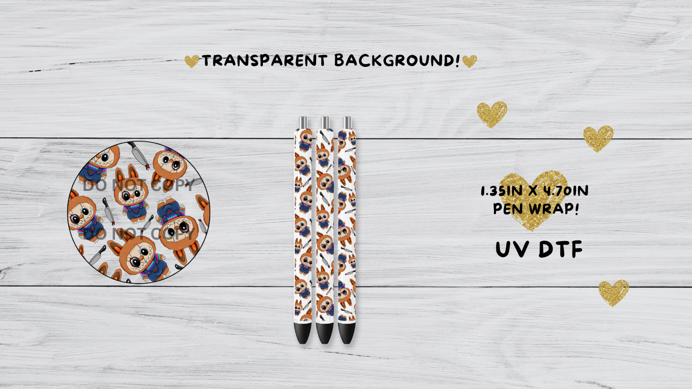 ChuckyBubu labubu UVDTF pen wrap
