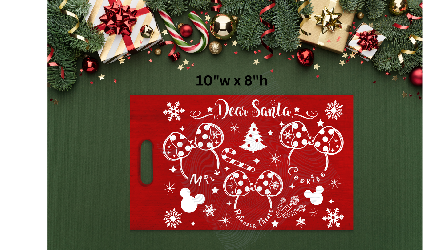 Girl Mouse Santa Tray UVDTF Transfer
