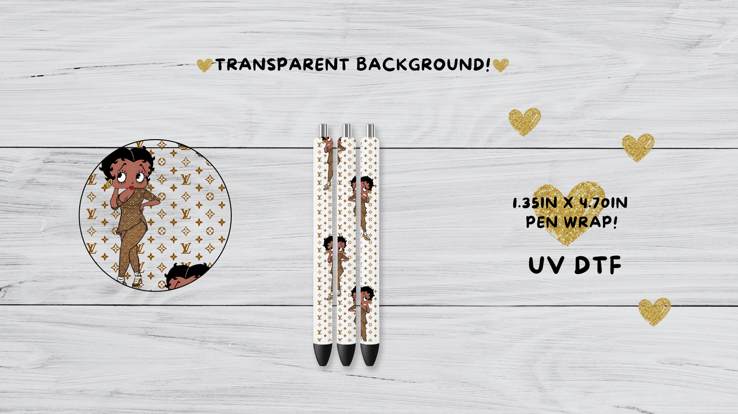 Betty Gold Logo UVDTF pen wrap