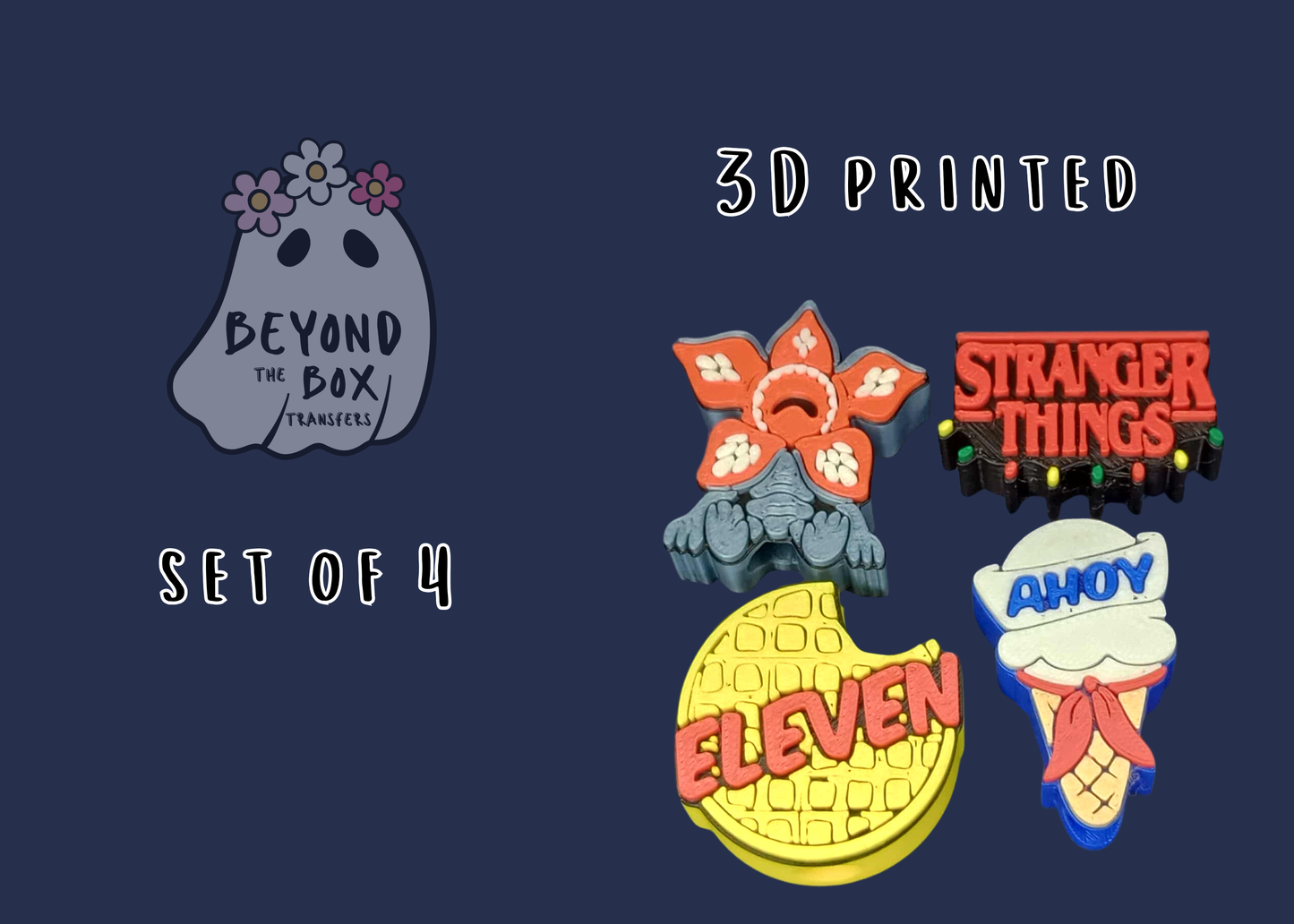 Set of 4 3D printed Straw Toppers