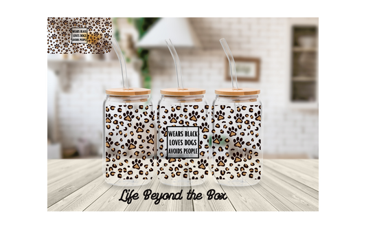 Leopard Dog lover 16oz UVDTF wrap