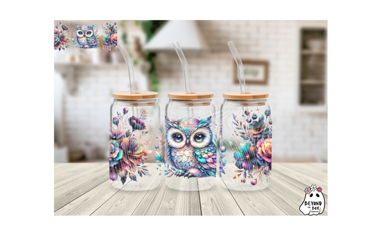 Colorful Owl 16oz UVDTF wrap