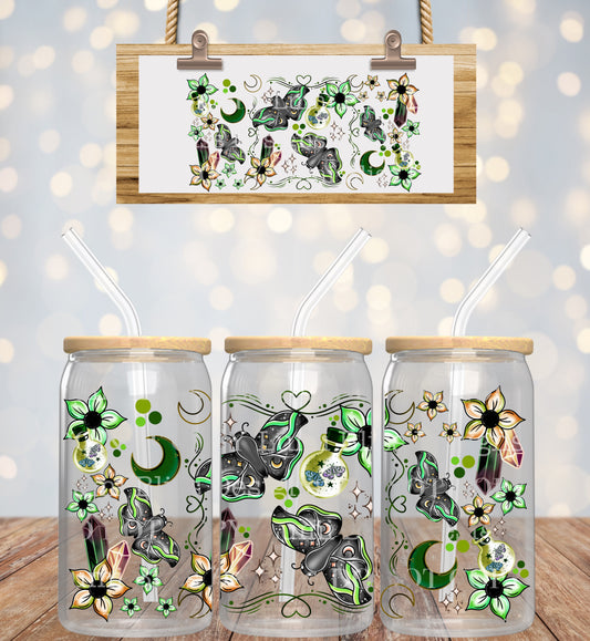 Green Mystical Moth 16oz UVDTF wrap