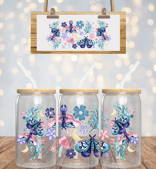 Floral Moth 16oz UVDTF wrap