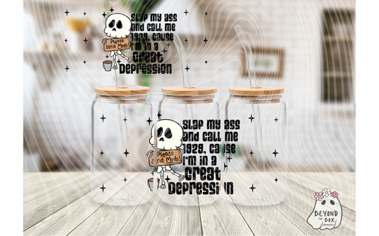 Great Depression skelly 16oz UVDTF Wrap