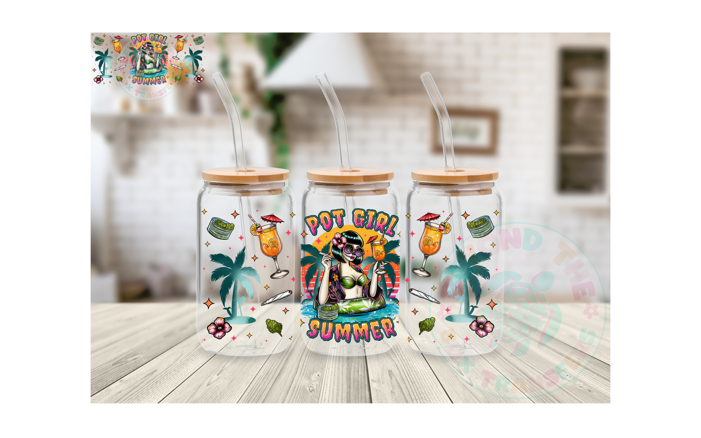 Pot Girl Summer 16oz UVDTF wrap