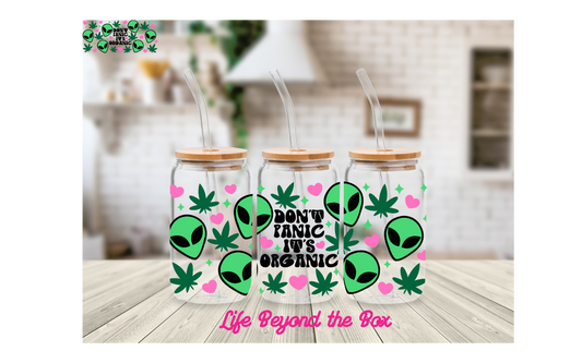 Don't panic 420 Alien  Hippy 16oz UVDTF wrap