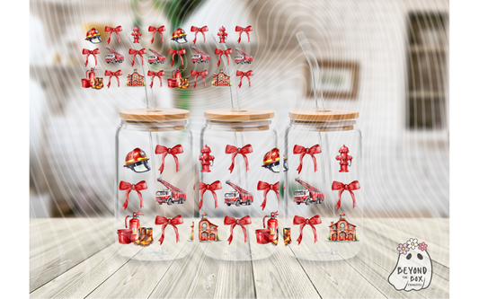 Fire Fighter Coquette 16oz UVDTF Wrap